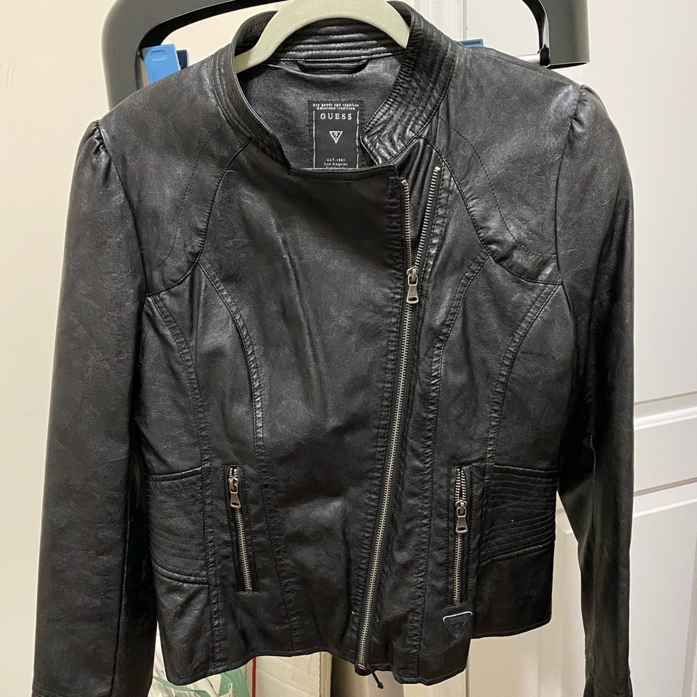 Faux Leather Guess Motorcycle Jacket